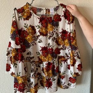 Floral long sleeved blouse